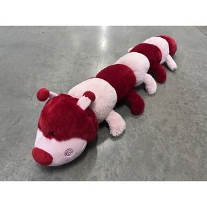 Jumbo 36" Valentine Caterpillar Plush Red Pink Swirl Cheeks Stuffed Animal 3ft